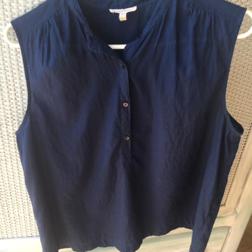 Eileen Fisher Navy Sleeveless Blouse